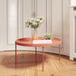 Table basse à plateau rond en acier moderne du milieu du siècle, table de cocktail à 4 pieds