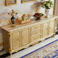 Glam Sideboard a 2 porte in Sideboard in legno di quercia dorata con marmo per soggiorno