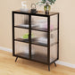 Glass Door Iron Sideboard Modern Server Cabinet with Storage for Kitchen Clearhalo 'buffet_sideboard' 'Buffets & Sideboards' 'furn' 'furn_buffet_sideboard' 'Furniture' 'Kitchen & Dining Furniture' 1200x1200_854b5173-c2fe-4de8-a6b6-7929d86c61f9