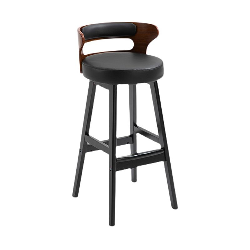 Scandinavian Wood Upholstered Counter Stools Low Back Bar Stools with Round Seat Clearhalo 'Bar Furniture' 'Bar Stools' 'bar_stools' 'furniture_bar_stools' 'Kitchen & Dining Furniture' 'kitchen&dining_furn' 'kitchen' 'kitchen_furn' Furniture' 1200x1200_854c16ee-9e8a-42b7-a181-a19aa9738512