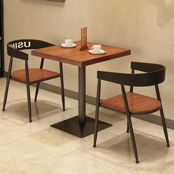 Solid Wood Industrial Dining Table Brown Square Table with Metal Base for Dinning Room Clearhalo ' dining_table' 'Dining Tables & Seating' 'Dining Tables' 'furn' 'furn_dining_table' 'Furniture' 'furniture_dining_table' 'Kitchen & Dining Furniture' 'kitchen&dining_furn' 'kitchen' 'kitchen_dining_table' 1200x1200_854c4288-4c1e-4943-bf31-5eba6faca64d