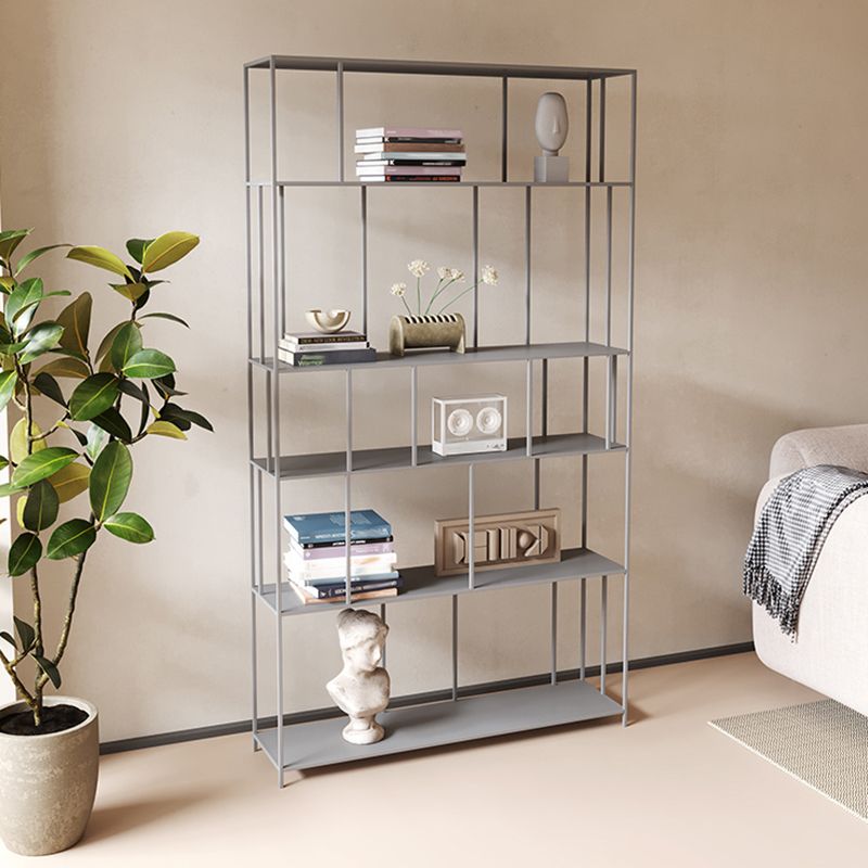 Moderne stijl Open Back boekenplank Verticale metalen boekenkast met planken