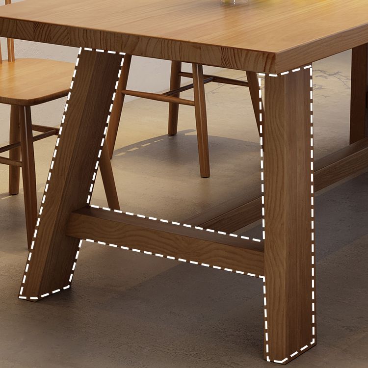 Industrial Style Dinette Table Rectangle Solid Wood Dinner Table in Brown Clearhalo 'Dining Tables & Seating' 'Dining Tables' 'dining_table' 'furn' 'furn_dining_table' 'Furniture' 'Kitchen & Dining Furniture' 1200x1200_854df117-b066-4530-b2c8-4a7e230251c3