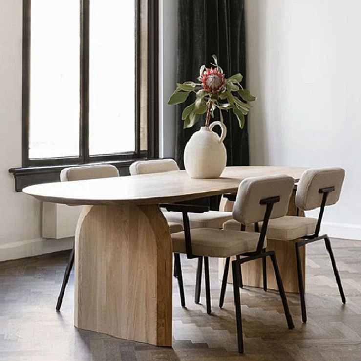 Simplicity Double Pedestal Table Oval Solid Pinewood Dining Table Clearhalo ' dining_table' 'Dining Tables & Seating' 'Dining Tables' 'furn' 'furn_dining_table' 'Furniture' 'furniture_dining_table' 'Kitchen & Dining Furniture' 'kitchen&dining_furn' 'kitchen' 'kitchen_dining_table' 1200x1200_854e16c9-2dc1-48e2-a668-693e4b4cd8e0
