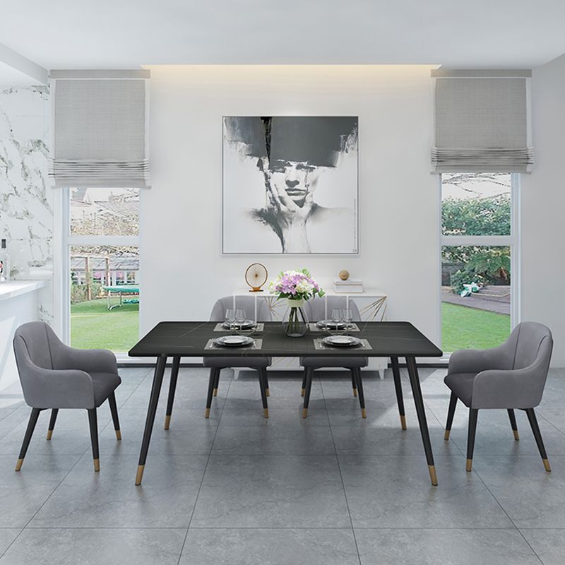 Black Frame Stone Dining Room Table Traditional Luxury Rectangle Dining Table Clearhalo 'Dining Tables & Seating' 'Dining Tables' 'dining_table' 'furn' 'furn_dining_table' 'Furniture' 'furniture_dining_table' 'Kitchen & Dining Furniture' 'kitchen' 'kitchen_dining_table' 1200x1200_854e8246-eed1-439e-a5ed-65905ebd45ad