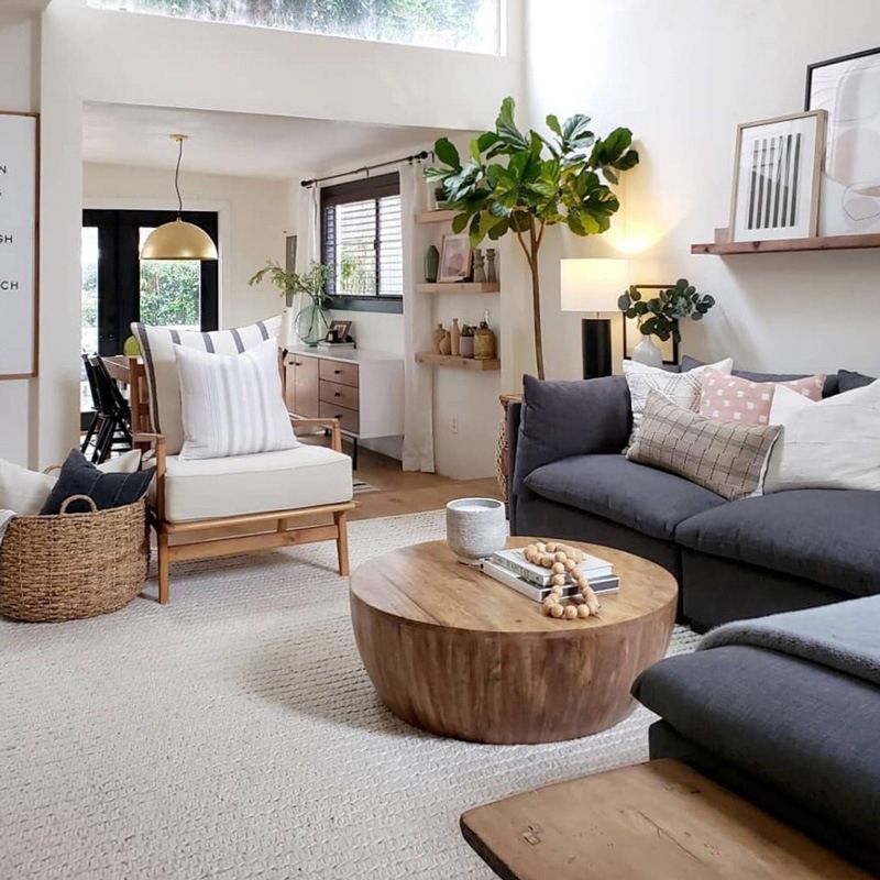 Tavolino in legno massiccio in legno scandinavo 14,96 "h 1 tavolo da cocktail singolo