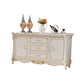 Glam Sideboard in White Solid Wood with 2-door for Living Room