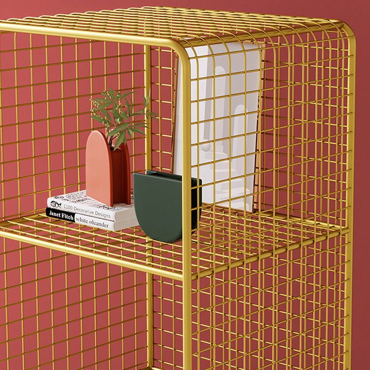 Glam Metal Iron Standard Bookshelf Vertical Closed Back Bookshelf Clearhalo 'Bookcases' 'furn' 'furn_bookcases' 'Furniture' 'furniture_bookcases' 'kitchen' 'kitchen_bookcases' 'Living Room Furniture' 'Office Furniture' 1200x1200_8551100c-b17c-4011-8bef-897f84bec8cf