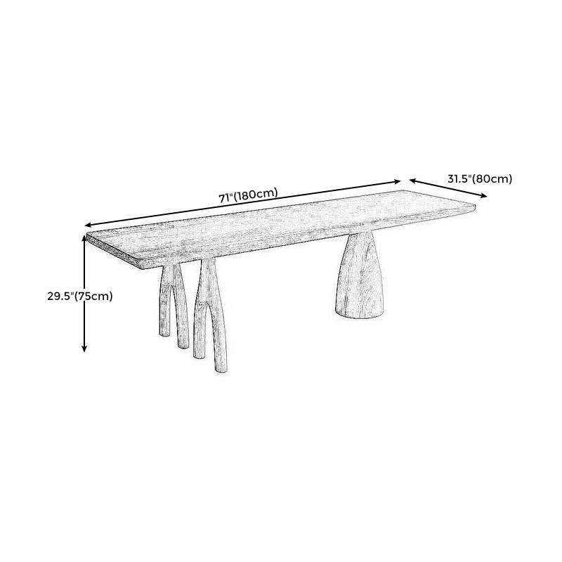 Modern Style 3 Legs Base Design Brown Pine Rectangular Coffee Table Clearhalo 'Coffee & Accent Tables' 'Coffee Tables' 'coffee_tables' 'furn' 'furn_coffee_tables' 'Furniture' 'furniture_coffee_tables' 'Living Room Furniture' 1200x1200_85524206-497f-46ef-a292-e3f1b3ef381c