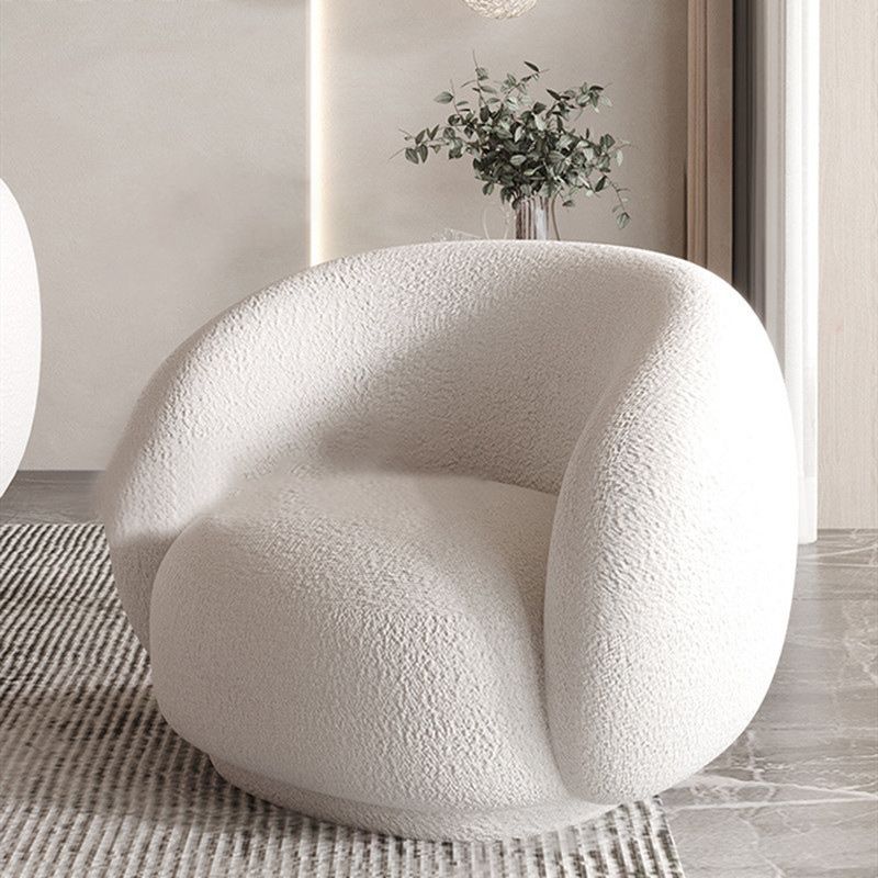 リビングルームのための現代の白いウール湾曲したソファの傾斜腕ソファ