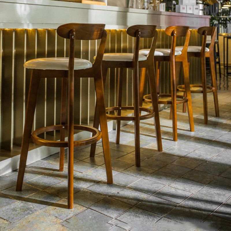 Contemporary Low Back Rubberwood Stool Matte Finish Upholstered Bar Stools Clearhalo 'Bar Furniture' 'Bar Stools' 'bar_stools' 'furn' 'furn_bar_stools' 'Furniture' 'furniture_bar_stools' 'Kitchen & Dining Furniture' 1200x1200_85559eb7-fe74-4038-bfc7-d964b480a126