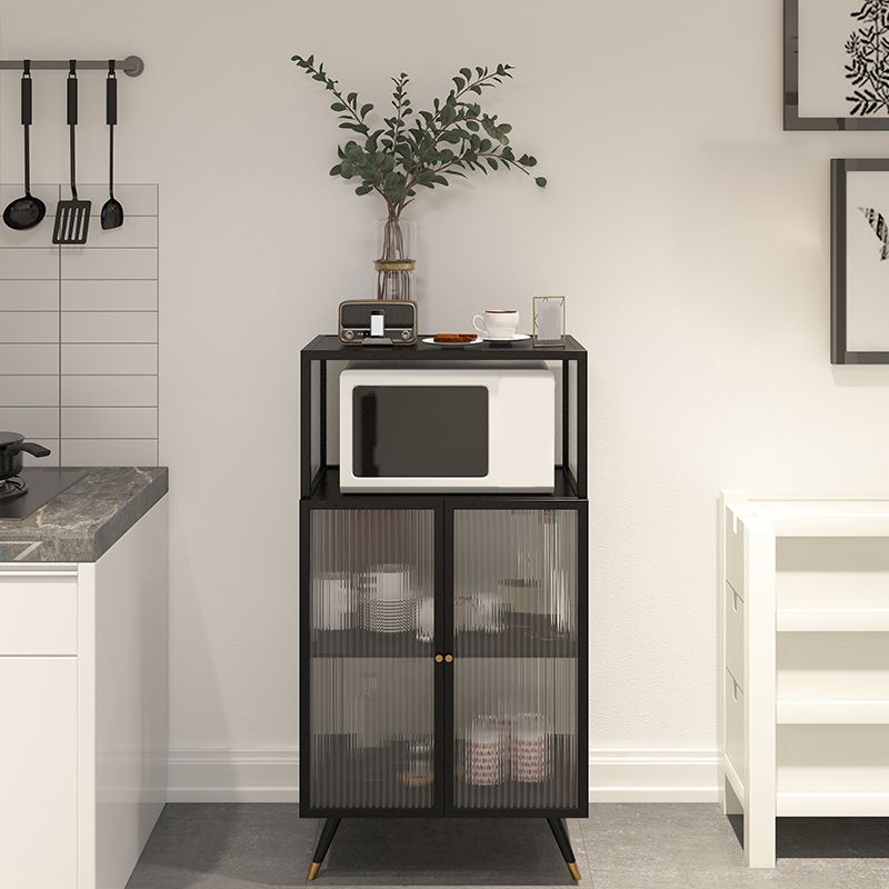 Contemporary Curio Cabinet Metal Glass Doors Display Stand for Dining Room Clearhalo 'Display & China Cabinets' 'display_china_cabinets' 'furn' 'furn_display_china_cabinets' 'Furniture' 'Kitchen & Dining Furniture' 1200x1200_85563c7c-3fe5-4977-b886-604595cb1341