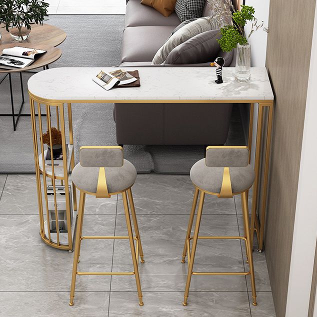 White Stone Bar Table Traditional Luxury Bar Table with Sled Base Clearhalo 'Bar Furniture' 'Bar Tables' 'bar_tables' 'furn' 'furn_bar_tables' 'Furniture' 'furniture_bar_tables' 'Kitchen & Dining Furniture' 1200x1200_8557274b-1863-42f5-a820-e5ba1de72b30