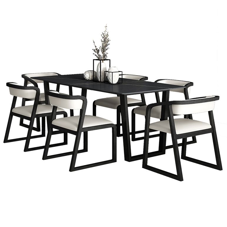 Rectangle Shape Two-Color Dining Table Industrial Double Pedestal Table for Dining Room Clearhalo ' dining_table' 'Dining Tables & Seating' 'Dining Tables' 'furn' 'furn_dining_table' 'Furniture' 'furniture_dining_table' 'Kitchen & Dining Furniture' 'kitchen&dining_furn' 'kitchen' 'kitchen_dining_table' 1200x1200_85577842-1bb6-45a9-9bed-db3200292b7f