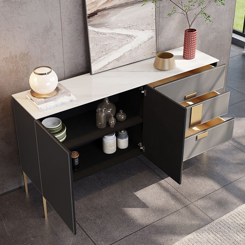 Glam Buffet Table Stone Sideboard Armadio con porte per soggiorno