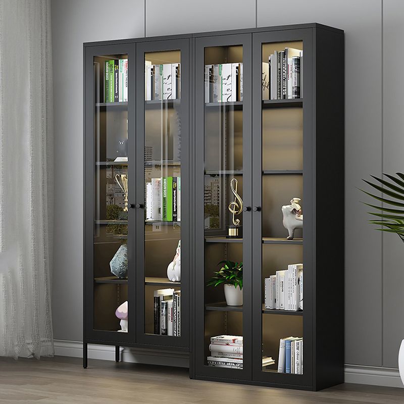 Scandinavian Standard Bookshelf Metal Closed Back Bookcase with Doors Clearhalo 'Bookcases' 'furn' 'furn_bookcases' 'Furniture' 'Office Furniture' 1200x1200_8559692f-6a69-4dad-9458-cfa895e1d44e