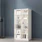 Modern Engineered Wood Bookshelf Standard Closed Back Vertical Bookcase with Doors