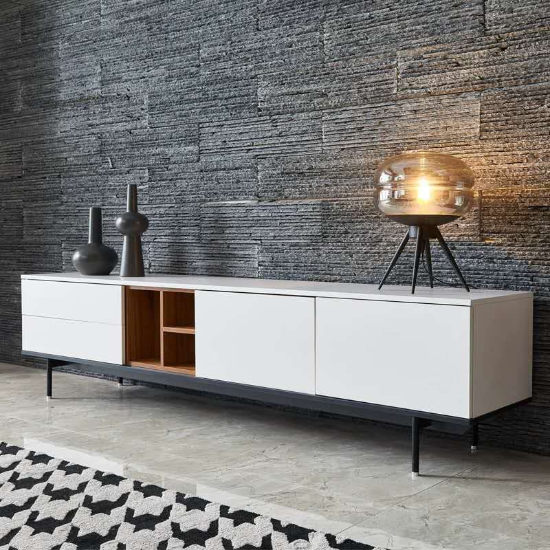 Contemporary Wooden TV Stand Open Storage TV Media Console with Doors for Living Room Clearhalo 'furn' 'furn_tv_stands_entertainment_centers' 'Furniture' 'Living Room Furniture' 'TV Stands & Entertainment Centers' 'TV Stands & Media Storage Furniture' 'tv_stands_entertainment_centers' 1200x1200_8559aaf4-64db-4c51-aff5-3418b862699c