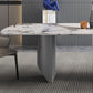 Contemporary 1/3/4/6/9 Pieces Dining Set Rectangle Stone Dining Table Set in White