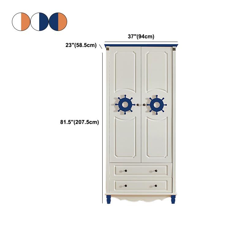 Kleiderschrank im Küstenstil Gummiholz ​​und technische Holzgarderobeschrank