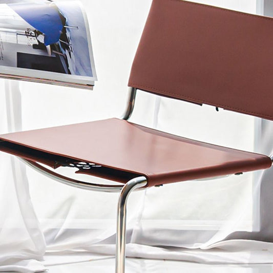 Contemporary Style Open Back Leather Armless Dining Side Chair for Home Clearhalo 'Dining Chairs' 'Dining Tables & Seating' 'dining_chair' 'furn' 'furn_dining_chair' 'Furniture' 'Kitchen & Dining Furniture' 1200x1200_855b68f3-0904-4c4a-821c-ab2c9dbb9d53