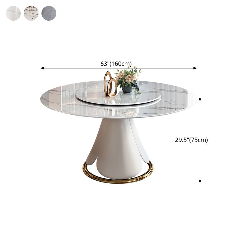 Traditional Luxury Round Dining Table Pedestal Dining Room Collection with Turntable Clearhalo ' dining_table' 'Dining Tables & Seating' 'Dining Tables' 'furn' 'furn_dining_table' 'Furniture' 'furniture_dining_table' 'Kitchen & Dining Furniture' 'kitchen&dining_furn' 'kitchen' 'kitchen_dining_table' 1200x1200_855c8e7a-1da2-4d46-8ffc-65b96cf80022