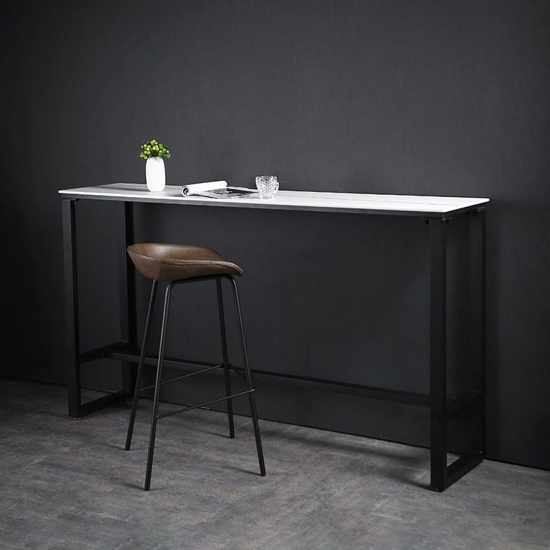 Modern Rectangle Footrest Event and Cocktail Table Black Slate Patio Bar Table Clearhalo 'Bar Furniture' 'Bar Tables' 'bar_tables' 'furn' 'furn_bar_tables' 'Furniture' 'furniture_bar_tables' 'Kitchen & Dining Furniture' 'kitchen&dining_furn' 'kitchen' 1200x1200_855ce721-85cf-4664-8a2e-c47adc96a675