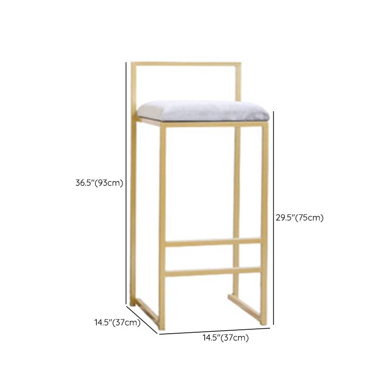Glam Style Counter Stool Upholstered Bar Stool with Metal Base