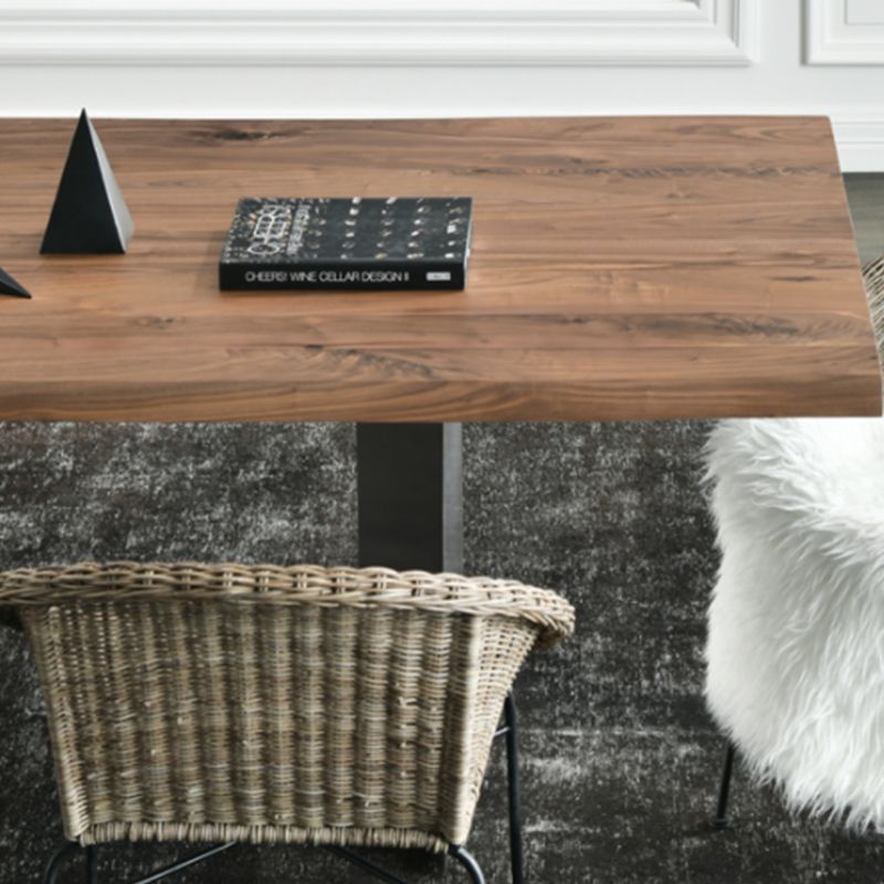 Rectangle Double Pedestal Luxury Dining Table Fixed Table with Solid Wood Clearhalo 'Dining Tables & Seating' 'Dining Tables' 'dining_table' 'furn' 'furn_dining_table' 'Furniture' 'furniture_dining_table' 'Kitchen & Dining Furniture' 'kitchen' 'kitchen_dining_table' 1200x1200_8561d6b3-d4d3-4c63-aa4c-9d13bc700ee4