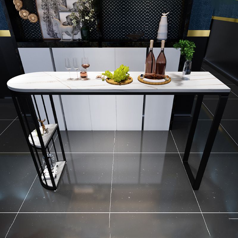 Dining Room Stone Top Counter Table Iron Base 42-inch Height Modern Bar Table Clearhalo 'Bar Furniture' 'Bar Tables' 'bar_tables' 'furn' 'furn_bar_tables' 'Furniture' 'furniture_bar_tables' 'Kitchen & Dining Furniture' 1200x1200_8562984f-7328-46c5-8c94-25ec4414e12d