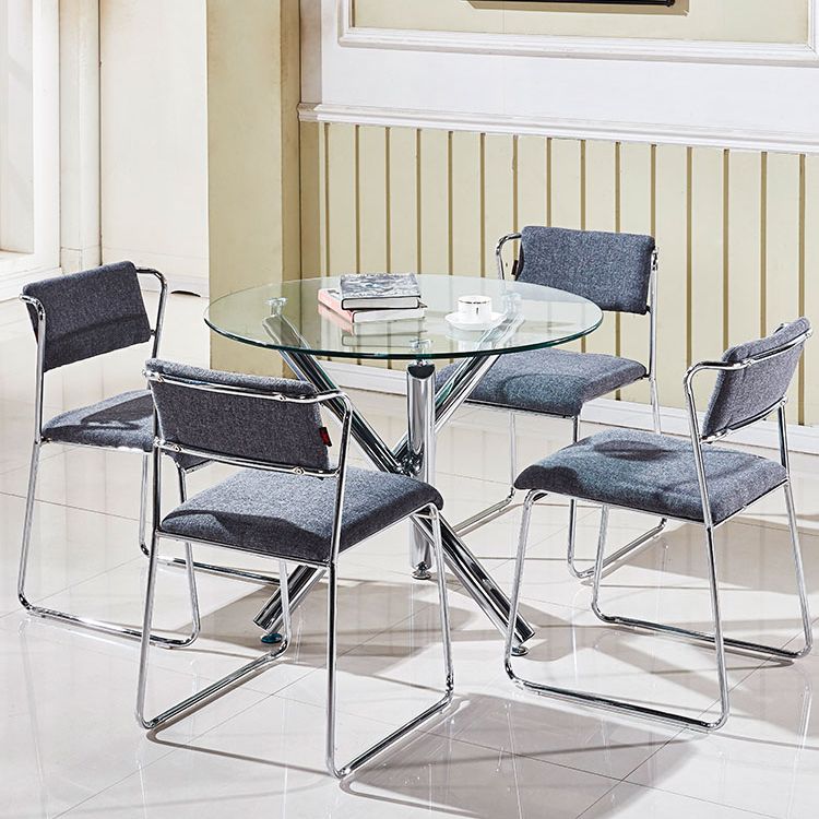 Round Shape Transparent Dining Table Glass Table Minimalist with 3 Legs Clearhalo ' dining_table' 'Dining Tables & Seating' 'Dining Tables' 'furn' 'furn_dining_table' 'Furniture' 'furniture_dining_table' 'Kitchen & Dining Furniture' 'kitchen&dining_furn' 'kitchen' 'kitchen_dining_table' 1200x1200_85639b48-f269-44a0-a8ad-0228e7016601