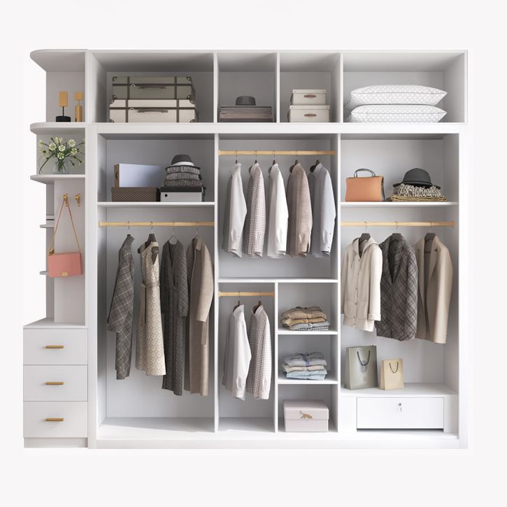 Witte schuifgarderobe kast gemanipuleerde houten garderobe armoire