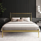 Contemporary Rectangular Spindle Headboard Bed with Metal Legs