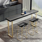 Wood Top Cocktail Bar Table Nordic Gold Frame Bar Height Table for Dining Room Clearhalo 'Bar Furniture' 'Bar Tables' 'bar_tables' 'furn' 'furn_bar_tables' 'Furniture' 'furniture_bar_tables' 'Kitchen & Dining Furniture' 'kitchen&dining_furn' 'kitchen' 1200x1200_8565dd19-fe0c-4f94-9cf7-768bd6f73c4c