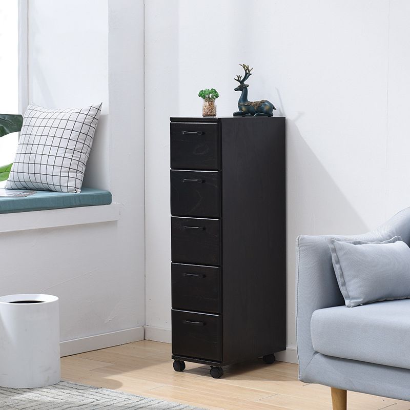 Coffre d'accent en bois massif avec tiroirs 23,62 "coffre de large sur roues