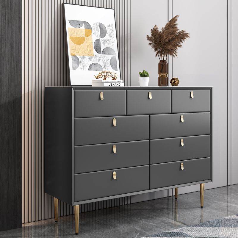 Modern Stone Wood Sideboard 9-Drawer Dining Room Buffet Server,47"L x 15.7"W x 36.6"H Clearhalo 'buffet_sideboard' 'Buffets & Sideboards' 'furn' 'furn_buffet_sideboard' 'Furniture' 'Kitchen & Dining Furniture' 1200x1200_85693ab8-b109-4d4f-b00b-bb317e8a7c1b