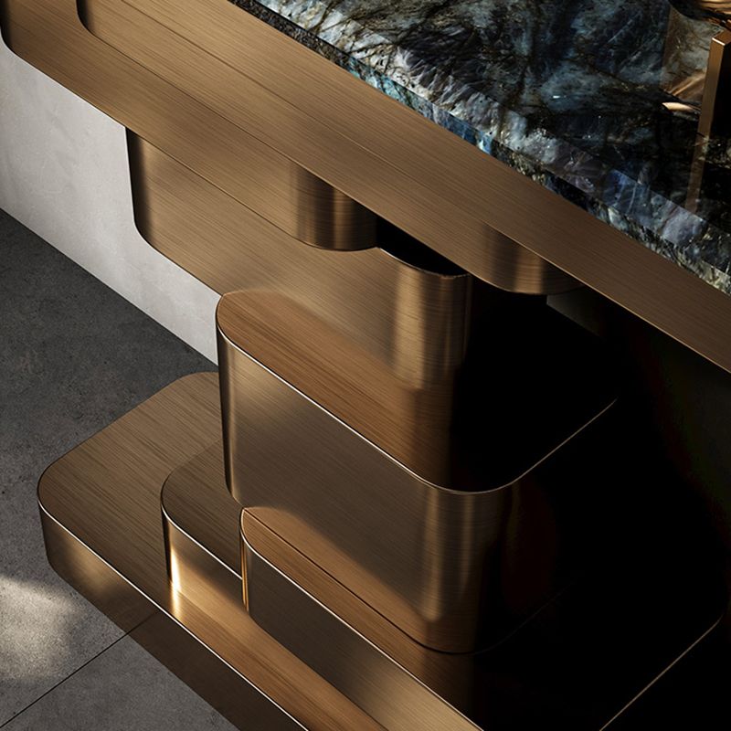 Tabla de acento de consola de mármol glamos con top rectángulo para hall