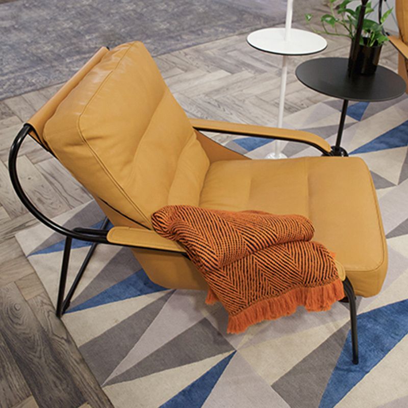 Fixed Back Lounge Chair Fabric Seat Sloped Arms Chair with Black Legs Clearhalo 'Accent Chairs' 'accent_chairs' 'Chairs & Seating' 'furn' 'furn_accent_chairs' 'Furniture' 'Living Room Furniture' 1200x1200_856bb6b0-880b-4ec1-8ee4-314b0e86e0c4