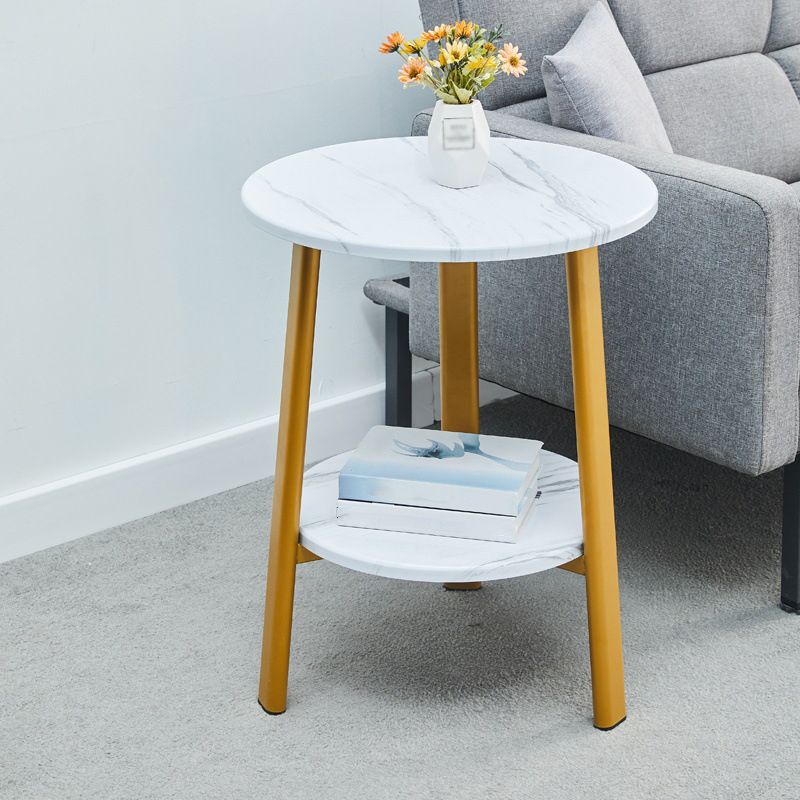 Modern Style Cocktail Table Artificial Wood White/black/brown Round Coffee Table