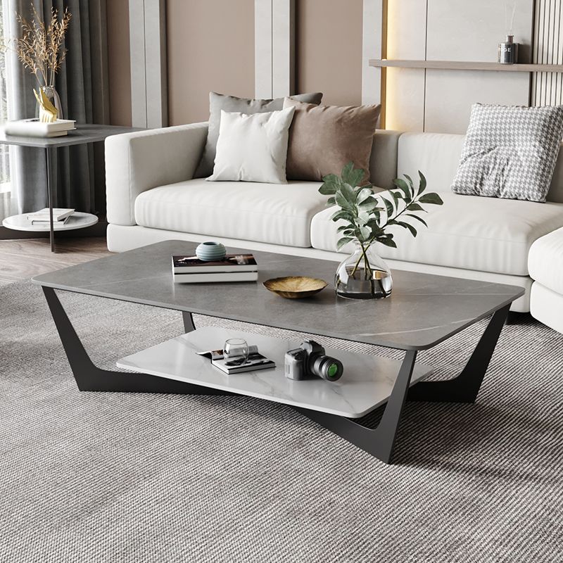 Slate Rectangular Coffee Table Minimalist Modern Coffee Table Clearhalo 'Coffee & Accent Tables' 'Coffee Tables' 'coffee_tables' 'furn' 'furn_coffee_tables' 'Furniture' 'Living Room Furniture' 1200x1200_856c5532-fed7-4fe2-8632-7afc4c5e8fd0