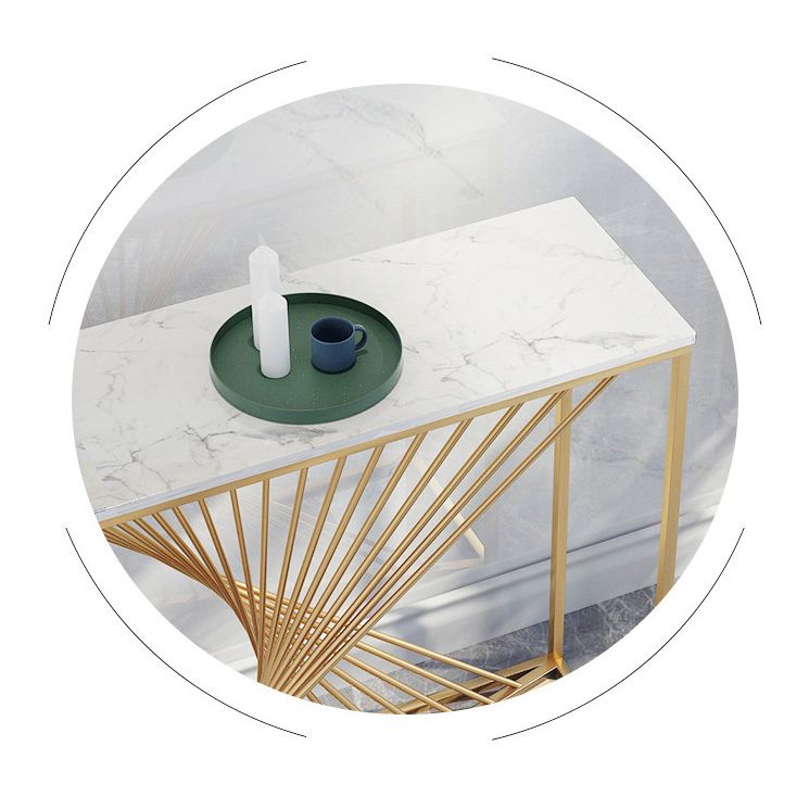 Tavolo accento console glam antico tavolo da console rettangolo in marmo