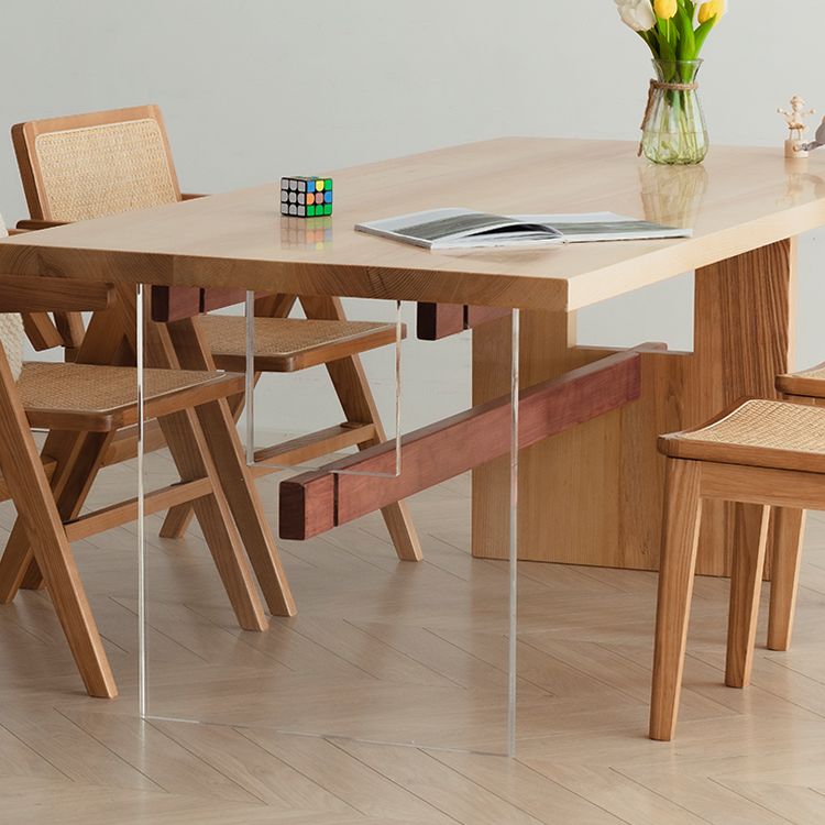 Ensemble de restauration rectangulaire moderne 1/2/4/7 Pieces Table à manger en bois massif avec chaises