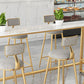 Industrial 1/2/7 Pieces Bar Table Set Rectangle Marble Counter Table with High Stools
