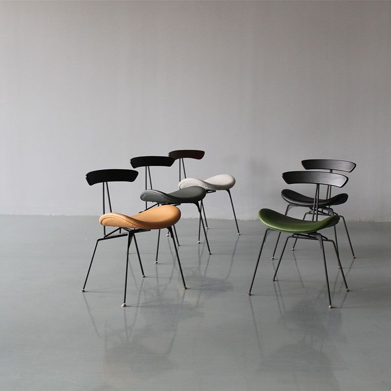 Industrial Upholstered Dining Room Side Chair Matte Finish Open Back Dining Chair Clearhalo ' kitchen&dining_furn' 'Dining Chairs' 'Dining Tables & Seating' 'dining_chair' 'furn' 'furn_dining_chair' 'Furniture' 'furniture_dining_chair' 'Kitchen & Dining Furniture' 'kitchen' 1200x1200_856f9985-960f-4d8b-b8b5-f9f6846007bf