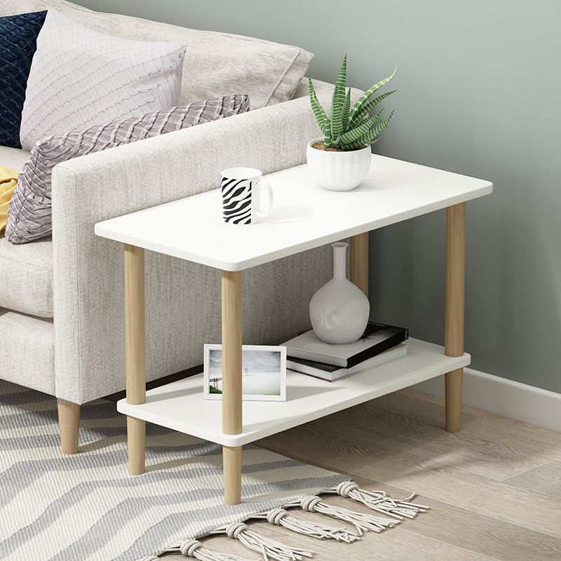 Modern Wood Side Table 20.86" Tall 4 Legs End Table with Shelf Clearhalo 'Coffee & Accent Tables' 'End & Side Tables' 'end_side_tables' 'furn' 'furn_end_side_tables' 'Furniture' 'Living Room Furniture' 1200x1200_856fb23e-bc71-49e6-9fb0-68ba2787ac42