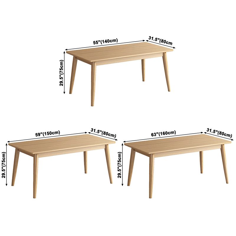 Modern Style Rubberwood Solid Wood Dining Table Brown Rectangle Table with 4 Legs for Home Use Clearhalo ' dining_table' 'Dining Tables & Seating' 'Dining Tables' 'furn' 'furn_dining_table' 'Furniture' 'furniture_dining_table' 'Kitchen & Dining Furniture' 'kitchen&dining_furn' 'kitchen' 'kitchen_dining_table' 1200x1200_857014fa-dcd8-4dfb-9f86-542b5d21058d