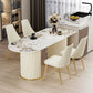 Metal Traditional Luxury Free Form Indoor Table Sintered Stone Table for Dining Room Clearhalo ' dining_table' 'Dining Tables & Seating' 'Dining Tables' 'furn' 'furn_dining_table' 'Furniture' 'furniture_dining_table' 'Kitchen & Dining Furniture' 'kitchen&dining_furn' 'kitchen' 'kitchen_dining_table' 1200x1200_85723b0b-956d-4405-95ea-6463e5cbaa5d
