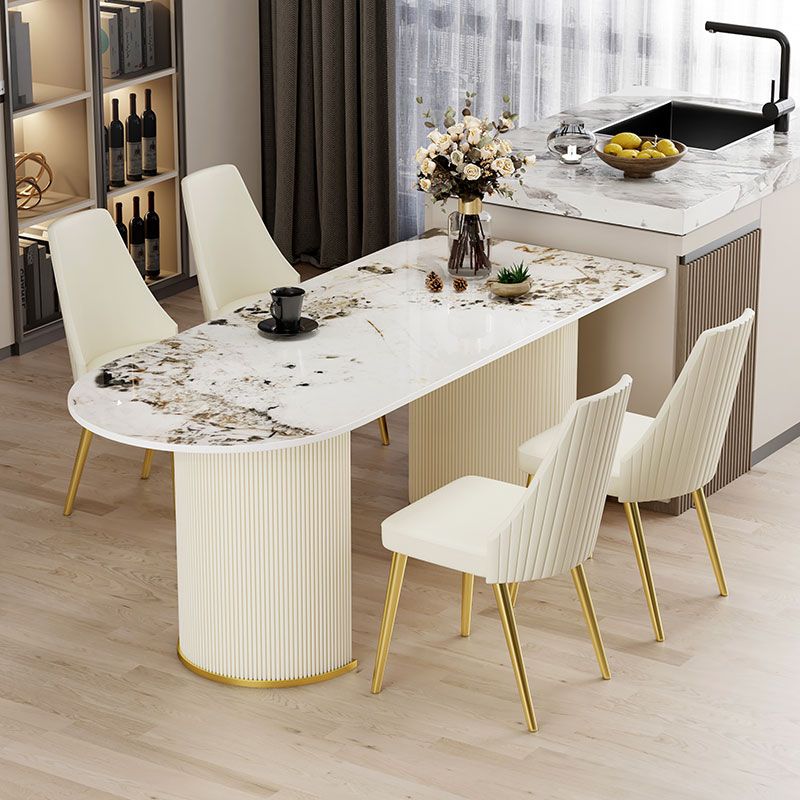 Metal Traditional Luxury Free Form Indoor Table Sintered Stone Table for Dining Room Clearhalo ' dining_table' 'Dining Tables & Seating' 'Dining Tables' 'furn' 'furn_dining_table' 'Furniture' 'furniture_dining_table' 'Kitchen & Dining Furniture' 'kitchen&dining_furn' 'kitchen' 'kitchen_dining_table' 1200x1200_85723b0b-956d-4405-95ea-6463e5cbaa5d