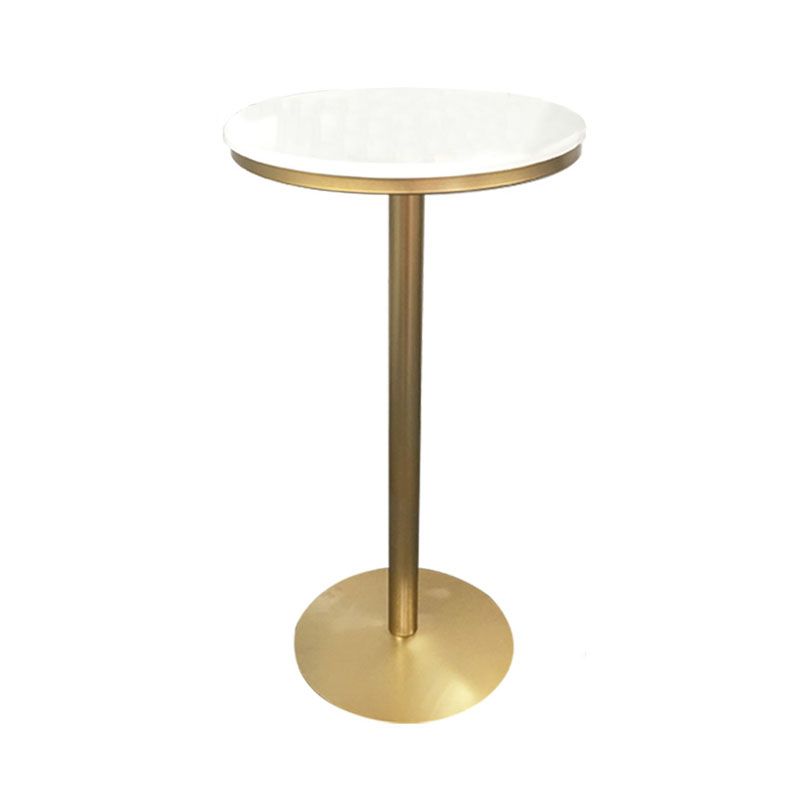 Glam Style Gold Metal Bar Table Round Indoor 41.3"H Pedestal Bistro Table Clearhalo 'Bar Furniture' 'Bar Tables' 'bar_tables' 'furn' 'furn_bar_tables' 'Furniture' 'furniture_bar_tables' 'Kitchen & Dining Furniture' 'kitchen&dining_furn' 'kitchen' 1200x1200_85723b67-1ab0-451e-80c6-48b4489c52aa