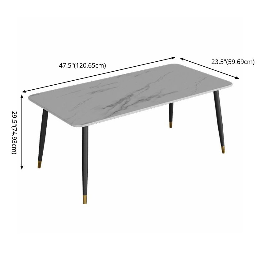 Modern Style Sintered Stone Dining Set with Standard Height Table and 4 Black Legs Base Clearhalo 'Dining Room Sets' 'Dining Tables & Seating' 'dining_room_set' 'furn' 'furn_dining_room_set' 'Furniture' 'furniture_dining_room_set' 'Kitchen & Dining Furniture' 'kitchen&dining_furn' 'kitchen' 1200x1200_85744ee2-80a0-4325-b3a2-7b47e4aa85a9